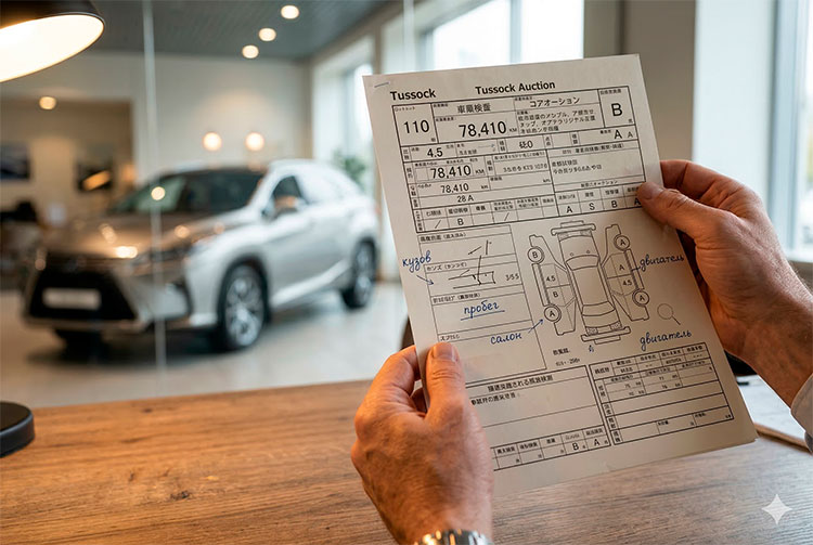 Аукционный лист авто из Японии